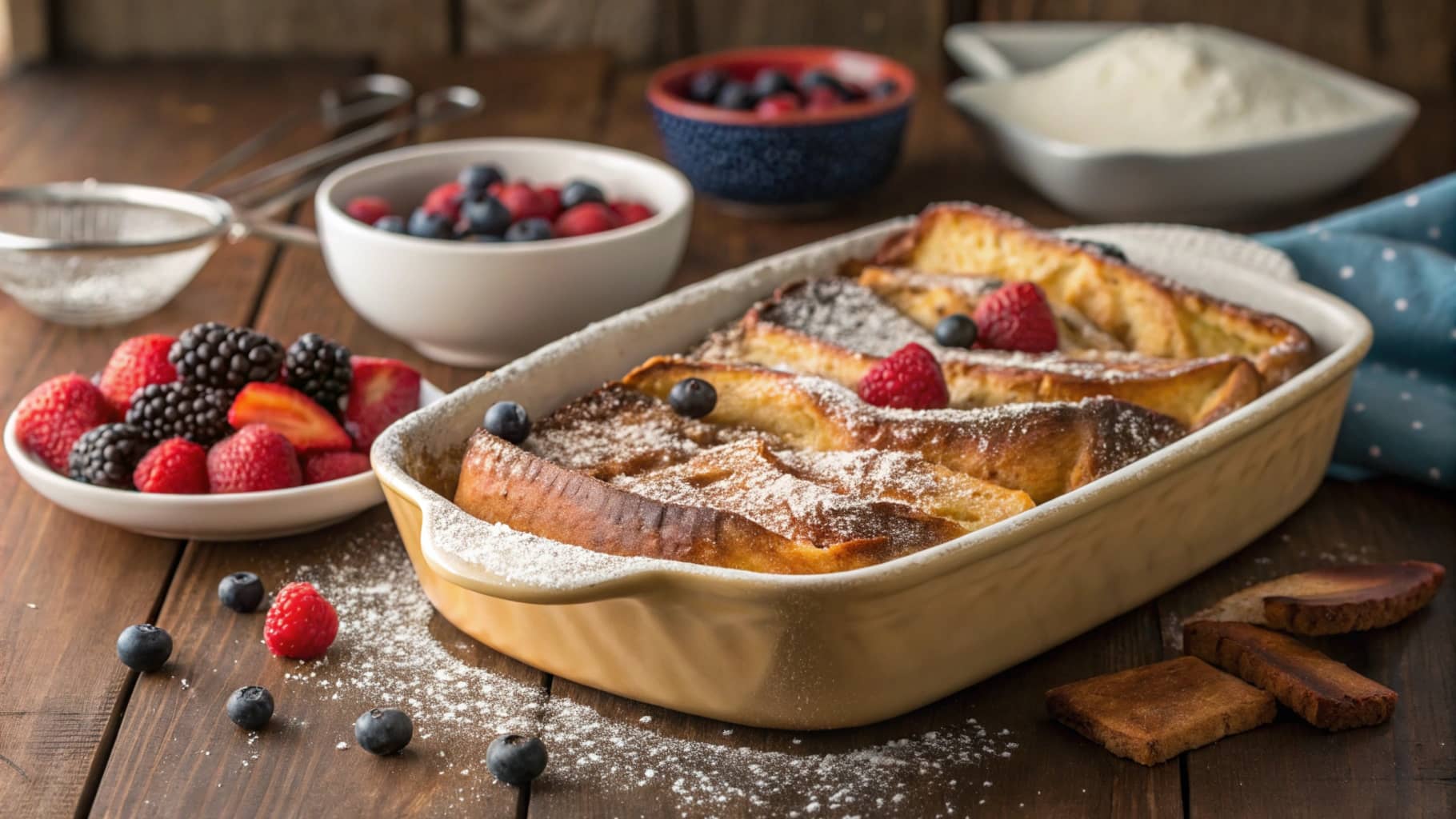 Luscious brioche French toast casserole