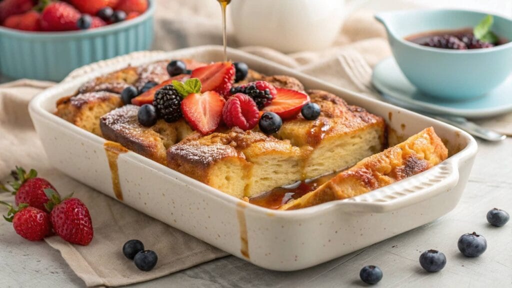 Perfectly baked brioche French toast casserole