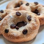 Cinnamon raisin bagel breakfast setting.