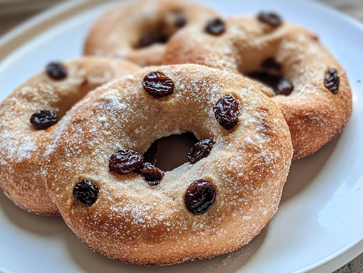 Cinnamon raisin bagel breakfast setting.