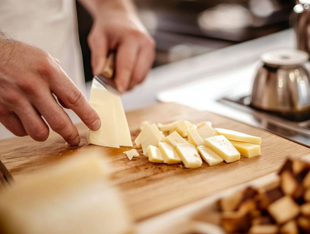 Preparing Gouda cheese for smoking