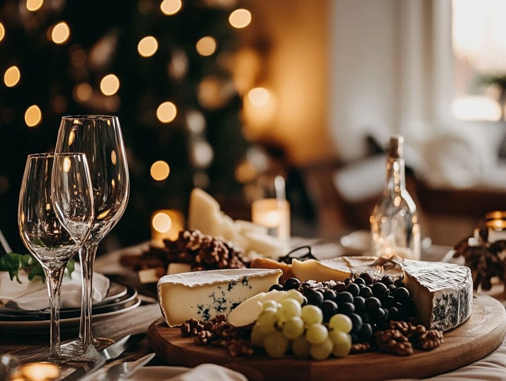 Elegant smoked cheese platter