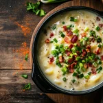 Creamy 4 Ingredient Potato Soup with Green Onions