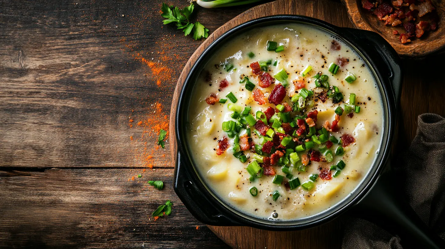 Creamy 4 Ingredient Potato Soup with Green Onions