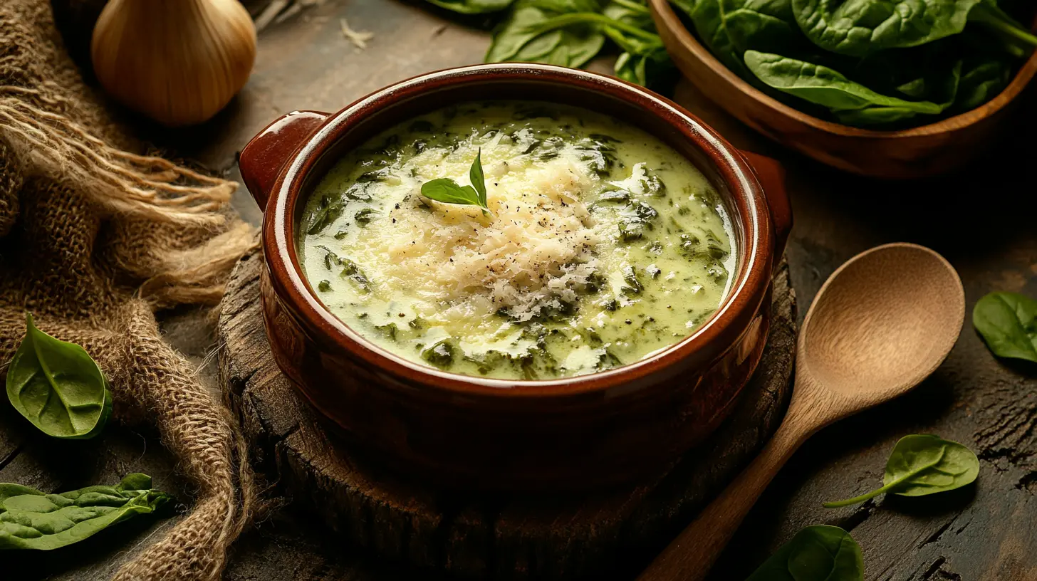 Bowl of freshly made 3 ingredient creamed spinach