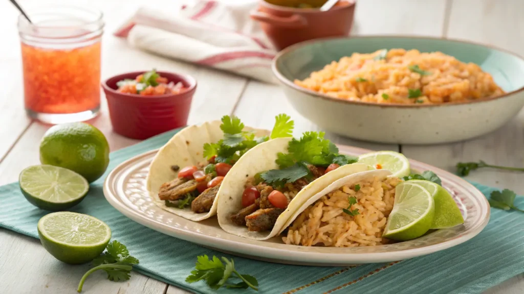 Mexican Rice With Tacos