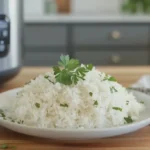 Fluffy basmati rice cooked in an Instant Pot.